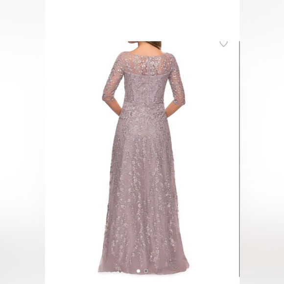 La Femme - Floral Lace A-Line Mother of the Bride Dress - Picture 4 of 16